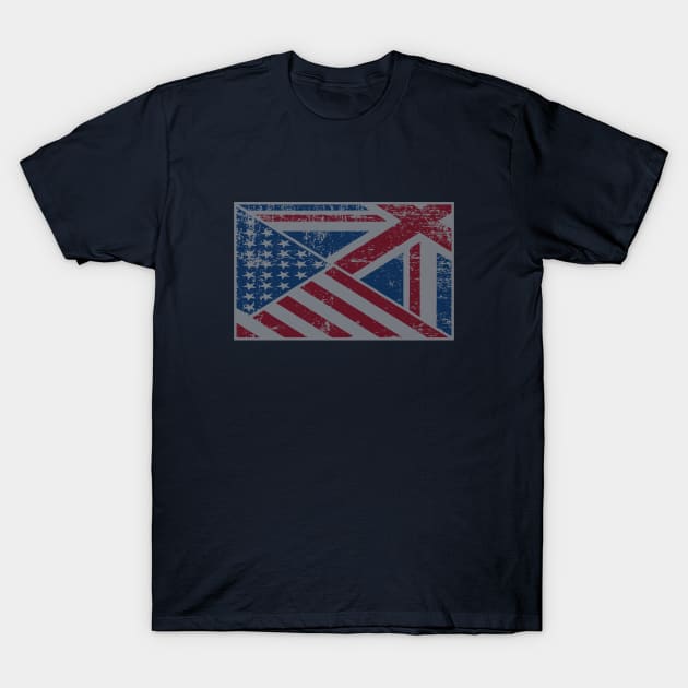 USA UK Flag T-Shirt by Etopix